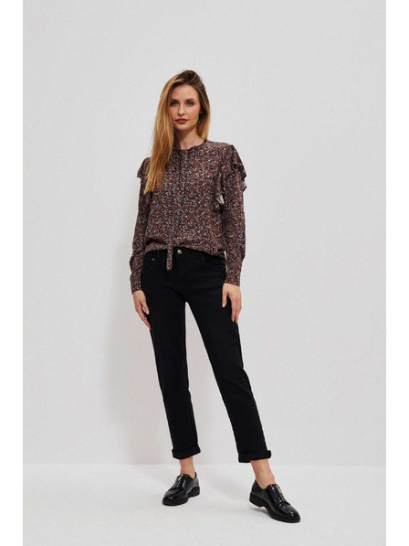 Moodo Schwarze gerade Jeans Moodo