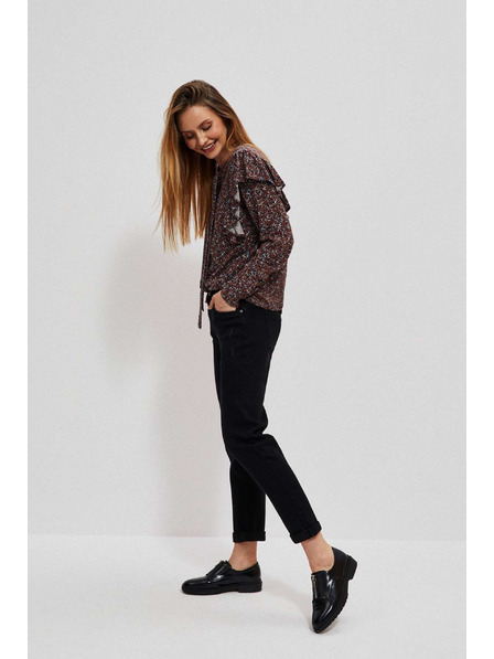 Moodo Schwarze gerade Jeans Moodo