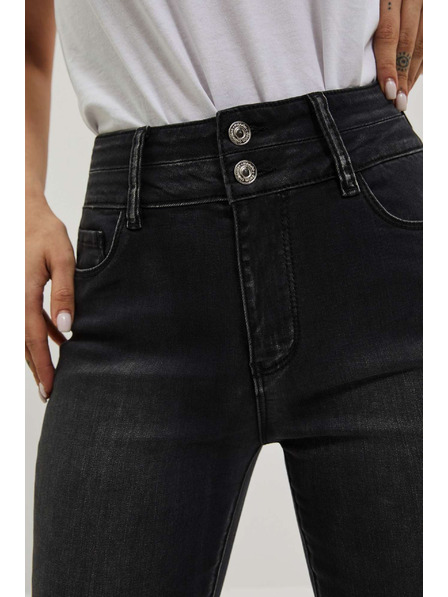 Moodo Skinny Jeans mit doppeltem Knopf in Grau Moodo