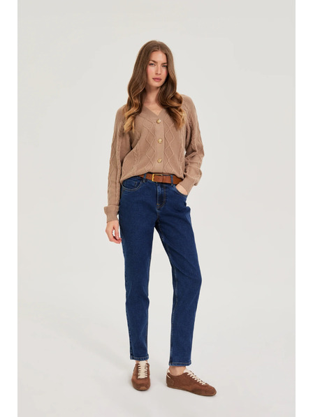 Moodo Dunkelblau Jeans mit Gürtel Moodo