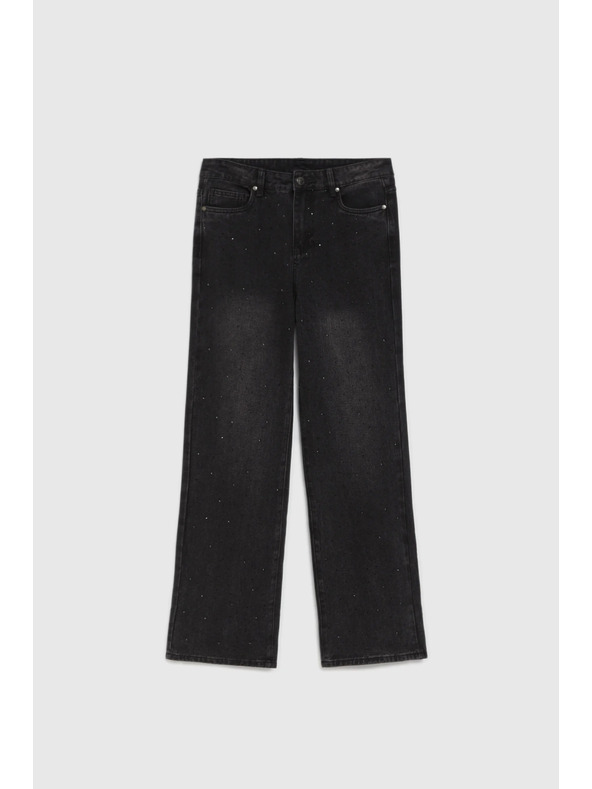 Moodo Graue Jeans mit Strass Moodo