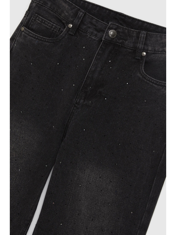Moodo Graue Jeans mit Strass Moodo