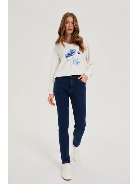 Moodo Dunkelblau gerade Jeans Moodo