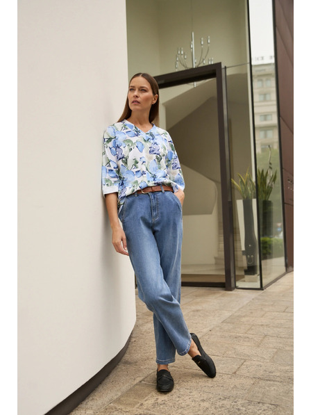 Moodo Blaue Jeans mit Gürtel Moodo