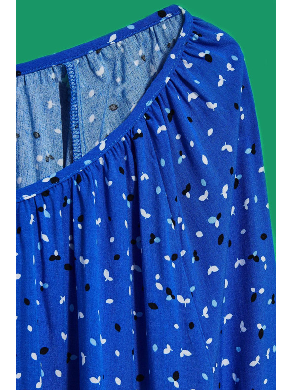 Moodo Gemustertes Hemd mit Bootausschnitt blau Moodo