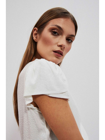 Moodo Perlmutt-Bluse mit dekorativen Ärmeln Moodo