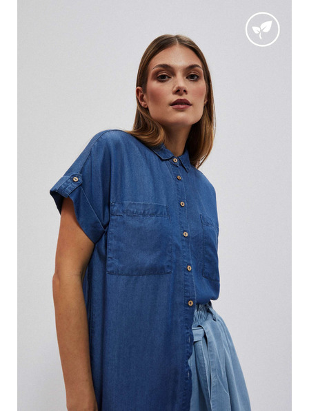 Moodo Dunkelblau Lyocell-Hemd Moodo