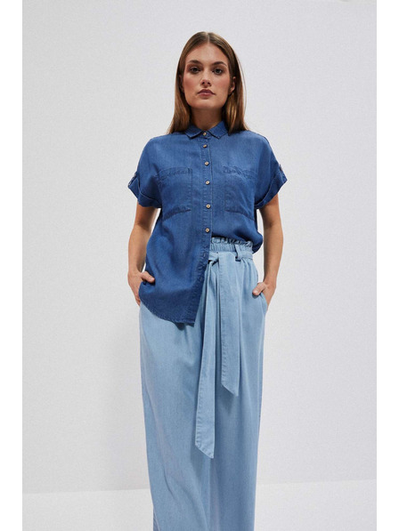 Moodo Dunkelblau Lyocell-Hemd Moodo