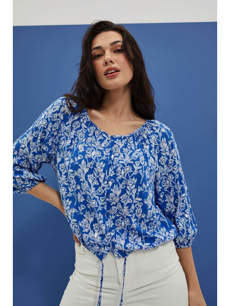 Moodo Gemustertes Knopfhemd blau Moodo