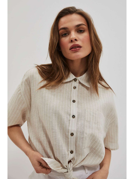 Moodo Leinen-Hemd mit Bindung Moodo