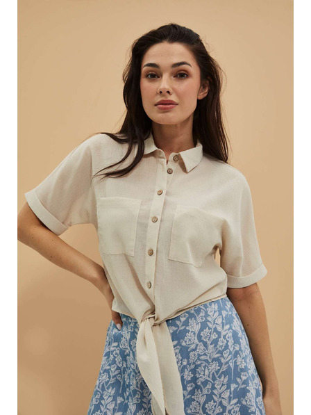 Moodo Bluse mit Bindung und Sandtasche Moodo