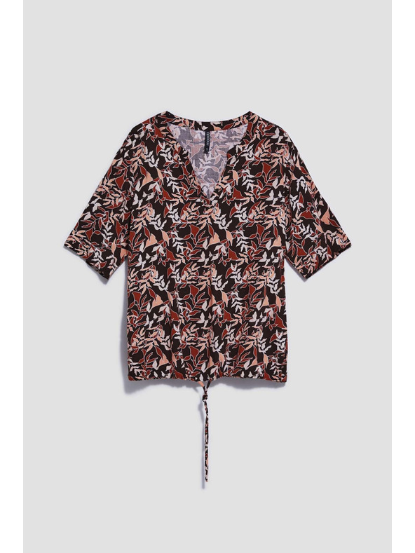 Moodo Dunkelbraune Bluse mit Bindung Moodo