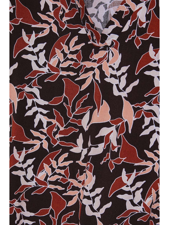 Moodo Dunkelbraune Bluse mit Bindung Moodo