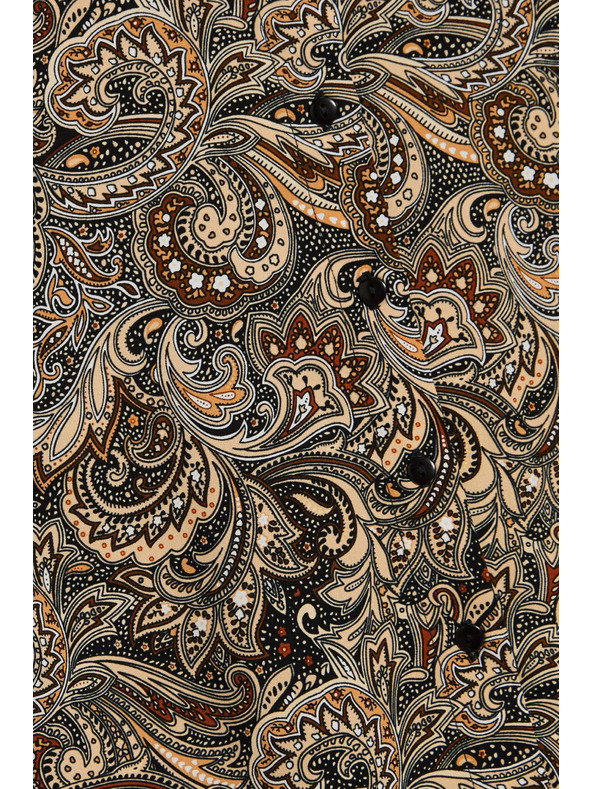 Moodo Gemusterte braune Bluse Moodo