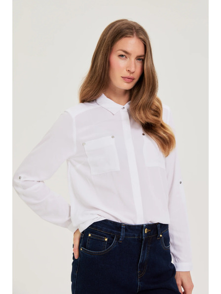 Moodo Weiße Viskose-Bluse Moodo