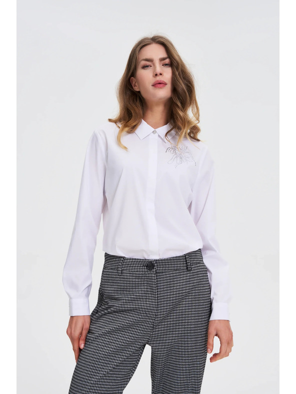 Moodo Weiße Bluse mit Kragen Moodo