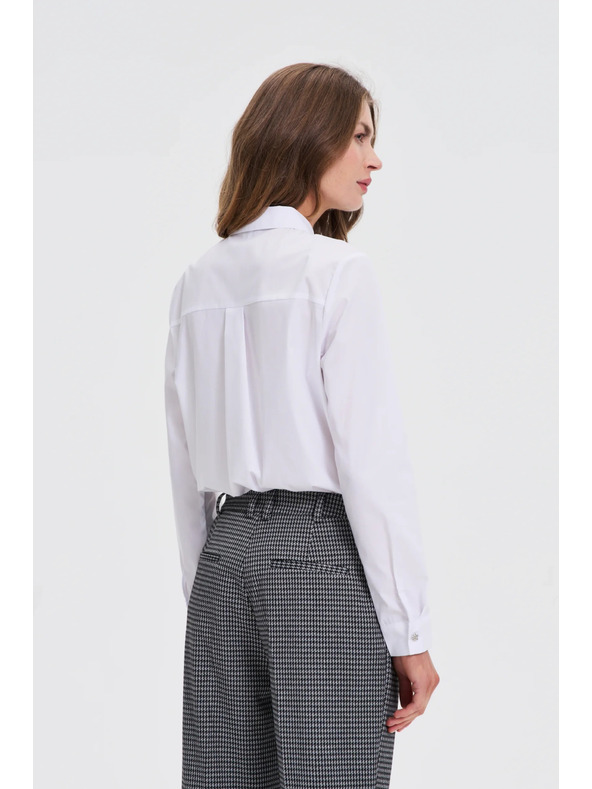 Moodo Weiße Bluse mit Kragen Moodo