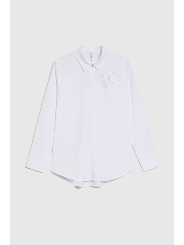 Moodo Weiße Bluse mit Kragen Moodo