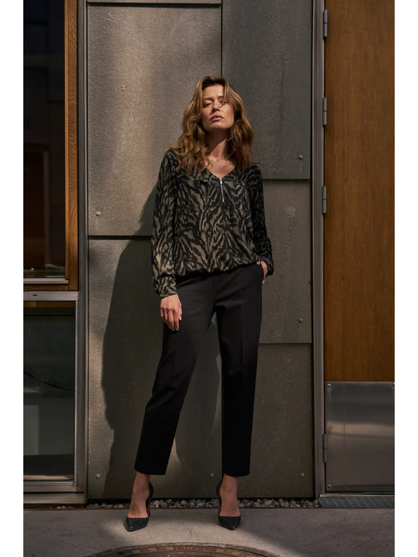 Moodo Olivfarbene Viskose-Bluse Moodo