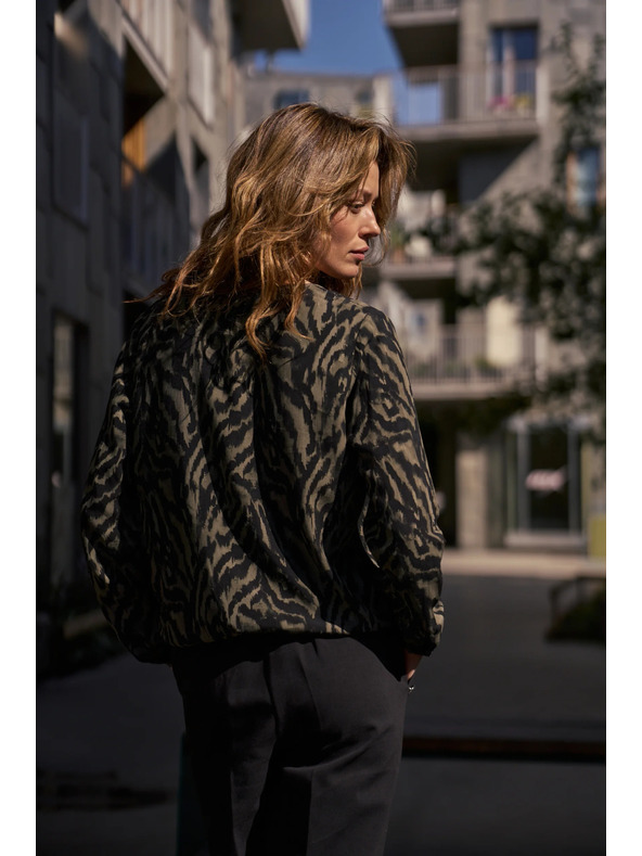 Moodo Olivfarbene Viskose-Bluse Moodo