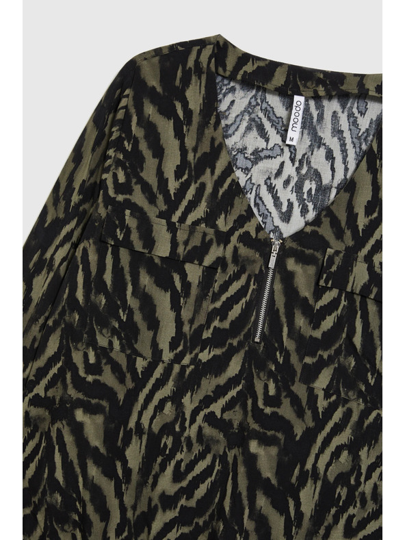 Moodo Olivfarbene Viskose-Bluse Moodo