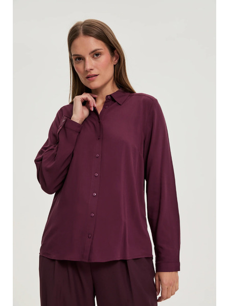 Moodo Weinrote Viskose-Bluse Moodo