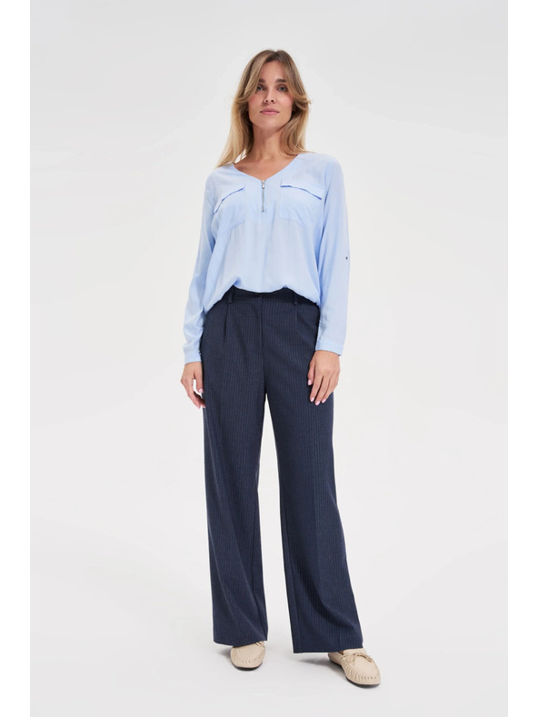 Moodo Hellblaue Viskose-Bluse Moodo