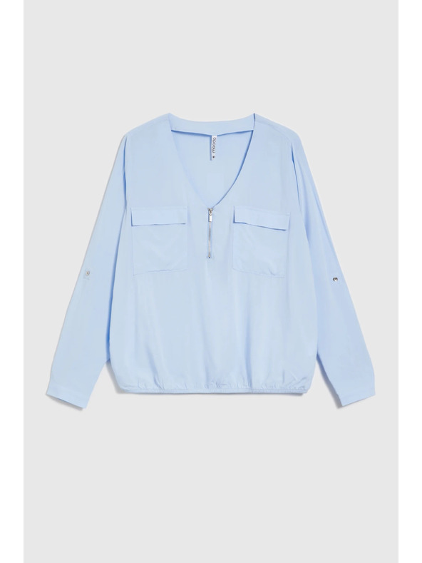 Moodo Hellblaue Viskose-Bluse Moodo