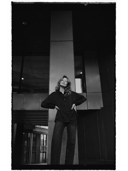 Moodo Glatte schwarze Bluse Moodo