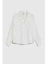 Moodo Glatte Viskose-Bluse weiß Moodo