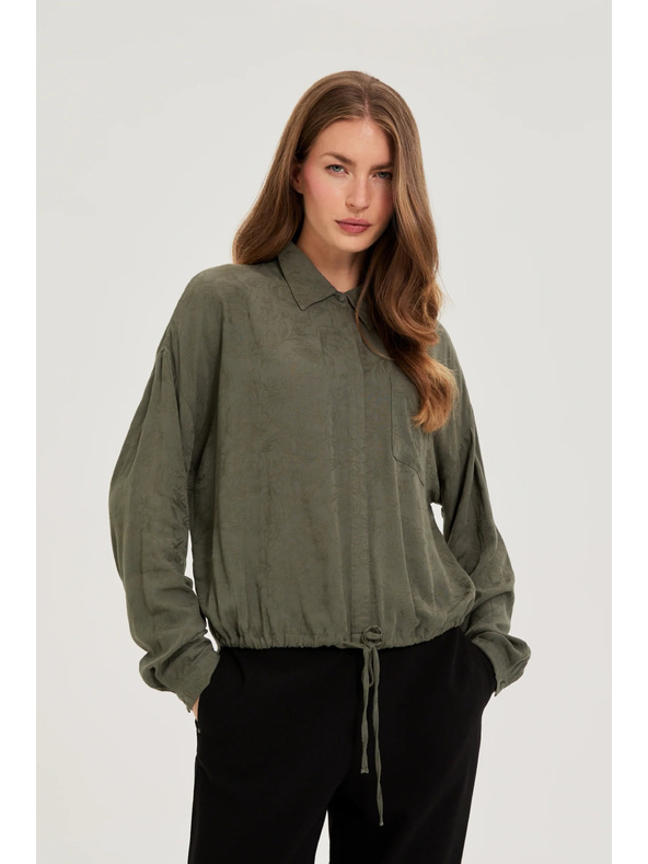 Moodo Olivfarbene Viskose-Bluse Moodo