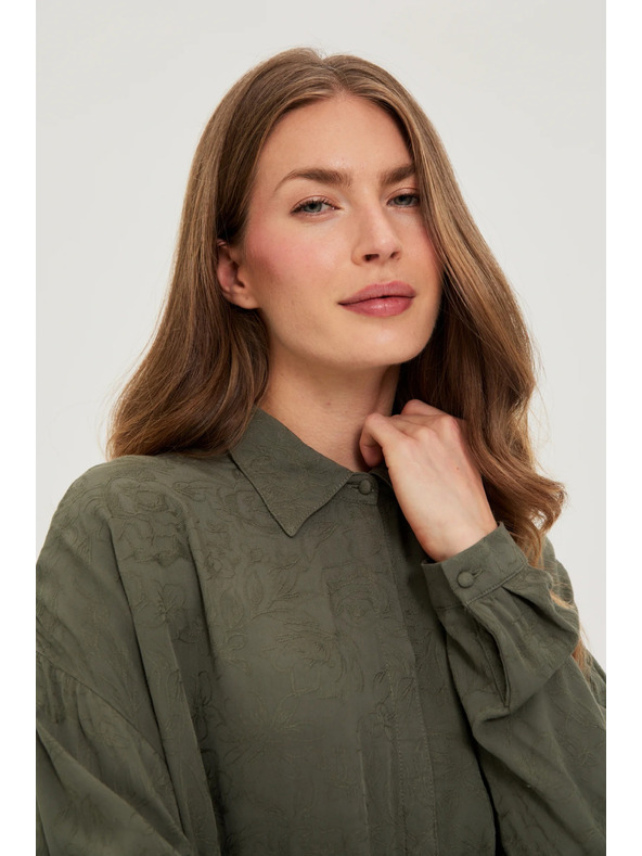 Moodo Olivfarbene Viskose-Bluse Moodo