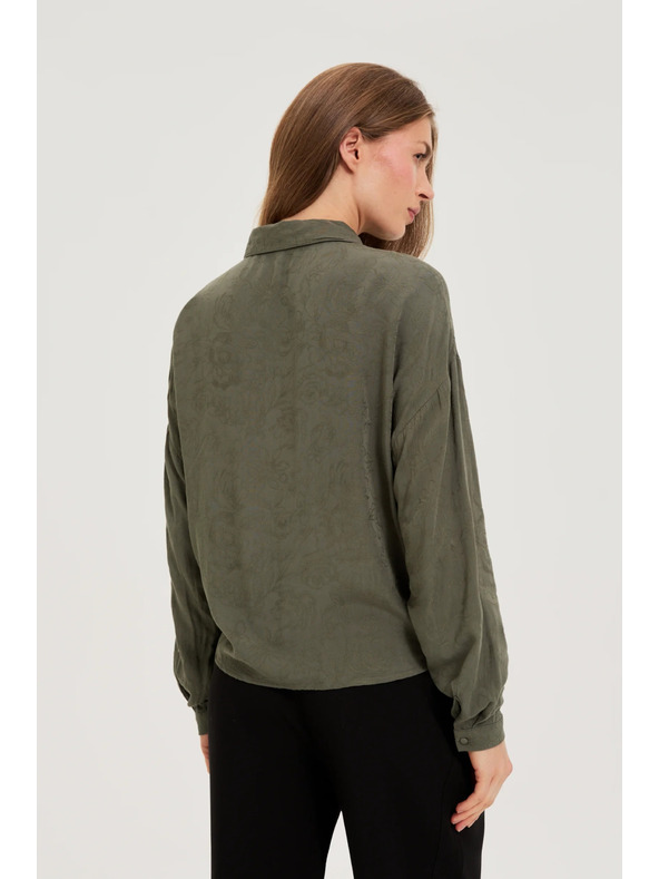 Moodo Olivfarbene Viskose-Bluse Moodo