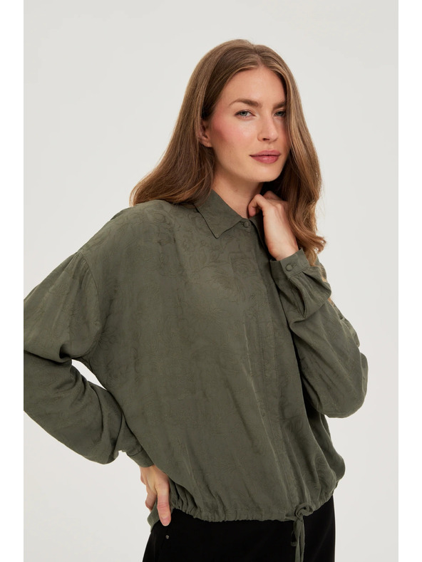 Moodo Olivfarbene Viskose-Bluse Moodo
