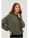 Moodo Olivfarbene Viskose-Bluse Moodo
