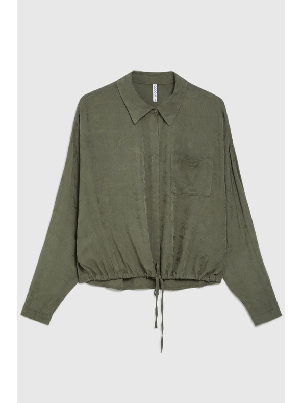 Moodo Olivfarbene Viskose-Bluse Moodo