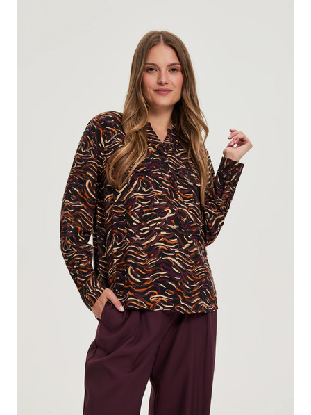 Moodo Braune Viskose-Bluse Moodo