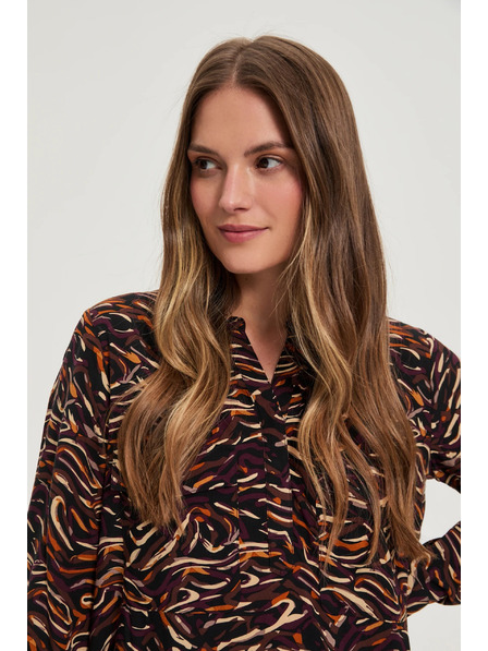 Moodo Braune Viskose-Bluse Moodo