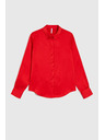 Moodo Glatte rote Bluse Moodo