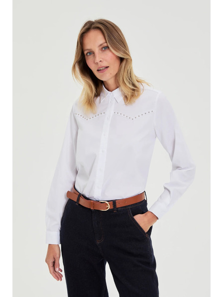 Moodo Glattes Hemd weiß Moodo