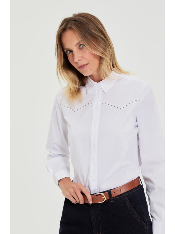 Moodo Glattes Hemd weiß Moodo