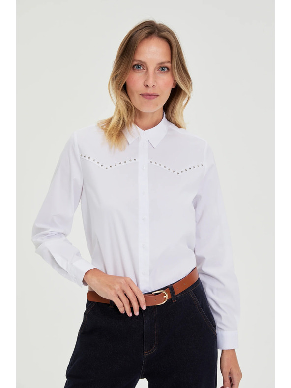Moodo Glattes Hemd weiß Moodo