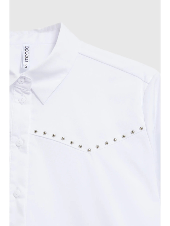 Moodo Glattes Hemd weiß Moodo