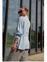 Moodo Hellblaue Bluse mit Bindung Moodo