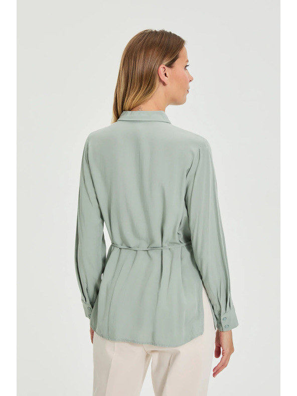 Moodo Olivgrünes Hemd Moodo mit Bindung