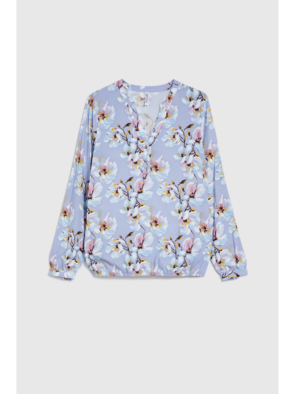 Moodo Hellblaue Viskose-Bluse Moodo