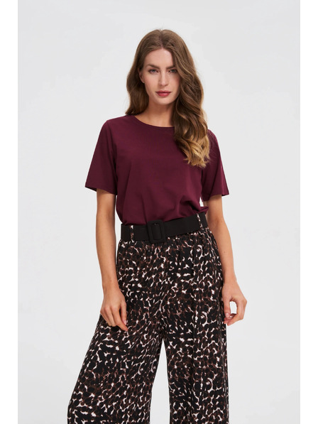 Moodo Glattes weinrotes T-Shirt Moodo