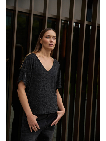 Moodo Bluse zum Tragen auf zwei Arten schwarz Moodo