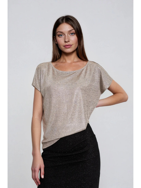 Moodo Glänzendes Top silber Moodo