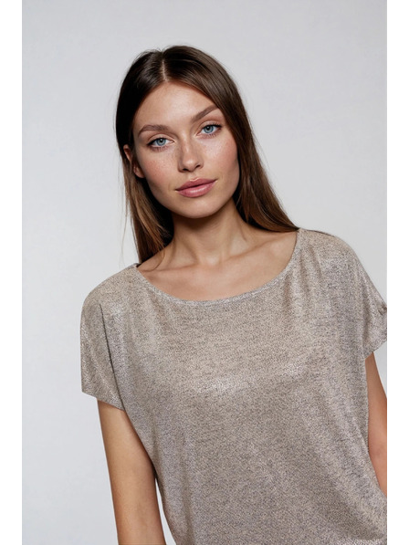 Moodo Glänzendes Top silber Moodo